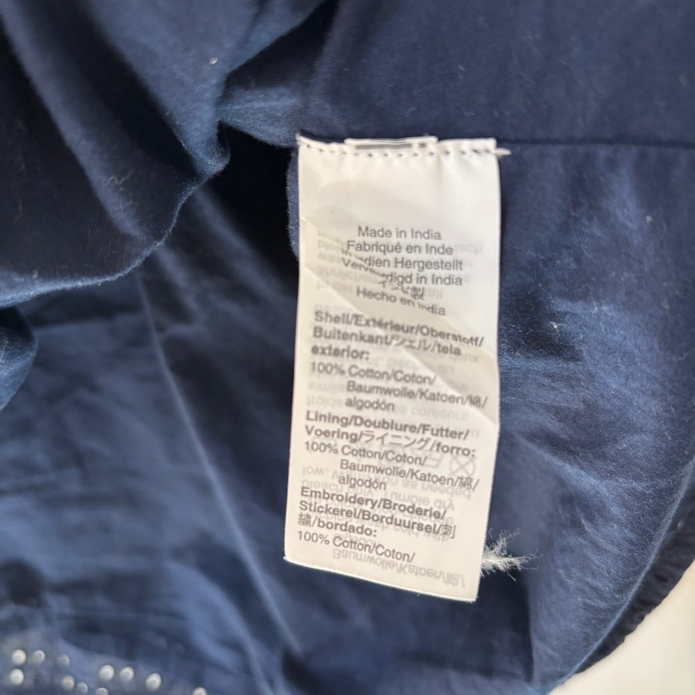 J. Crew Mercantile Eyelet Collared Tie-Front Dress Fit & Flare Blue Size Medium - Picture 8 of 14